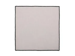 OZAIA Textiel Voor Eettafel-Set Van Tafellaken + 4 Servetten Van Linnen En Katoen - Zwarte Rand - Taupegrijs - 170 X 300 Cm - Borina