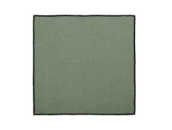 OZAIA Textiel Voor Eettafel-Set Van Tafellaken + 4 Servetten Van Linnen En Katoen - Zwarte Rand - Kaki - 170 X 300 Cm - Borina