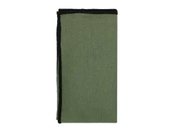 OZAIA Textiel Voor Eettafel-Set Van Tafellaken + 4 Servetten Van Linnen En Katoen - Zwarte Rand - Kaki - 170 X 300 Cm - Borina