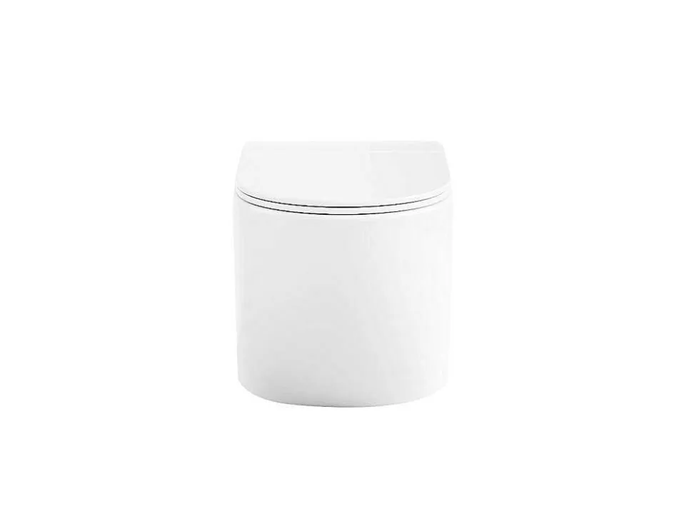 Vente-unique Hangend Toilet-Set Voor Hang-Wc Met Decoratief Voorwandsysteem - Glanzend Wit - Javoine