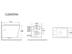 Vente-unique Hangend Toilet-Set Voor Hang-Wc Van Glanzend Zwart Keramiek Met Voorwandsysteem En Ronde Bedieningsplaat - Clemona