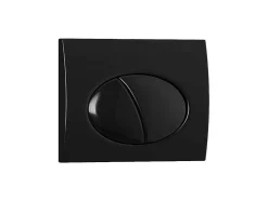 Vente-unique Hangend Toilet-Set Voor Hang-Wc Van Glanzend Zwart Keramiek Met Voorwandsysteem En Ovalen Bedieningsplaat - Clemona