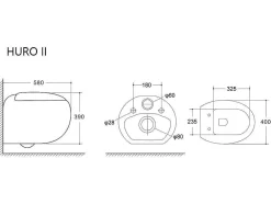Vente-unique Hangend Toilet-Set Voor Hang-Wc Van Wit Keramiek Met Voorwandsysteem En Bedieningsplaat - Huro Ii
