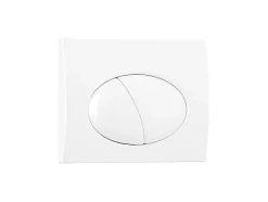 Vente-unique Hangend Toilet-Set Voor Witte Hang-Wc Met Voorwandsysteem En Chroomkleurige Ovalen Bedieningsplaat - Clemona