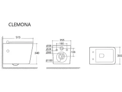Vente-unique Hangend Toilet-Set Voor Witte Hang-Wc Met Voorwandsysteem En Chroomkleurige Ovalen Bedieningsplaat - Clemona