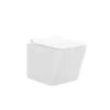 Vente-unique Hangend Toilet-Set Voor Witte Hang-Wc Met Voorwandsysteem En Chroomkleurige Ronde Bedieningsplaat - Clemona