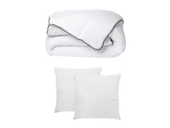 DREAMEA Dekbed-Set Zijdezacht Dekbed 200 X 200 Cm + 2 Hoofdkussens 60 X 60 Cm - Wit - Biesya