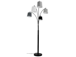 OZAIA Staande Lamp-Sfeerlamp Met 5 Lampen Kappen Varieta Van Metaal En Stof - H234 Cm