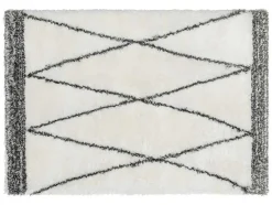 OZAIA Woonkamertapijt-Shaggy Hoogpolig Tapijt Berberstijl Hania - Polyester - 200 X 290 Cm - Beige En Grijs