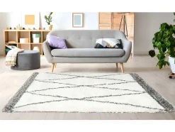 OZAIA Woonkamertapijt-Shaggy Hoogpolig Tapijt Berberstijl Hania - Polyester - 200 X 290 Cm - Beige En Grijs