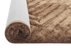 OZAIA Tapijt Hoogpolig-Shaggy Hoogpolig Vloerkleed In Relief - 160 X 230 Cm - Donkerbruin - Maze