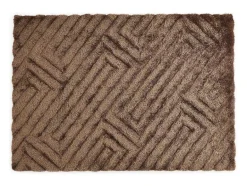 OZAIA Tapijt Hoogpolig-Shaggy Hoogpolig Vloerkleed In Relief - 160 X 230 Cm - Donkerbruin - Maze