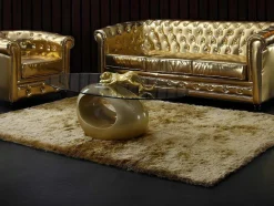 OZAIA Tapijt Hoogpolig-Shaggy Tapijt Glitter - 160 X 230 Cm - Goudkleurig