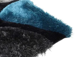 OZAIA Klein Tapijt-Shaggy Tapijt Pietra Turquoise En Grijs - Polyester - 120 X 170 Cm