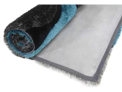OZAIA Tapijt Hoogpolig-Shaggy Tapijt Pietra Turquoise En Grijs - Polyester - 140 X 200 Cm