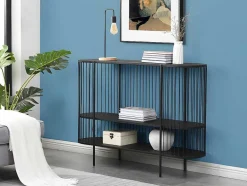 Vente-unique Sidetable-Sidetable Alexia - Metaal - 2 Planken - Zwart