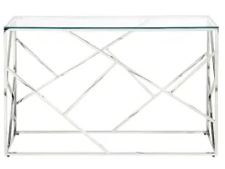 PASCAL MORABITO Sidetable-Sidetable Athena - Gehard Glas En Staal - Chroomkleurig - Van