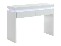 Vente-unique Sidetable-Sidetable Emerson - Met Led-Verlichting - 2 Lades - Wit Gelakt Mdf