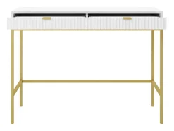 PASCAL MORABITO Sidetable-Sidetable Met 2 Laden - Wit En Goudkleurig - Liouba Van
