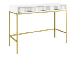PASCAL MORABITO Sidetable-Sidetable Met 2 Laden - Wit En Goudkleurig - Liouba Van