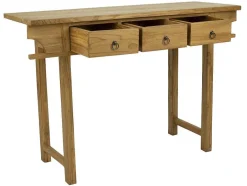 Vente-unique Sidetable-Sidetable Met 3 Lades In Teak - Kleur: Houtlook - Wekea