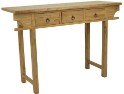 Vente-unique Sidetable-Sidetable Met 3 Lades In Teak - Kleur: Houtlook - Wekea