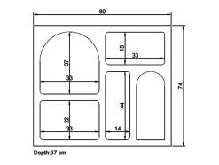 Vente-unique Sidetable-Sidetable Met 5 Nissen - Wit - Luela