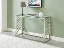 PASCAL MORABITO Sidetable-Sidetable Van Gehard Glas En Roestvrij Staal - Chroom - Simato - Van