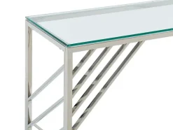 PASCAL MORABITO Sidetable-Sidetable Van Gehard Glas En Roestvrij Staal - Chroom - Simato - Van