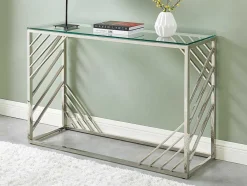 PASCAL MORABITO Sidetable-Sidetable Van Gehard Glas En Roestvrij Staal - Chroom - Simato - Van