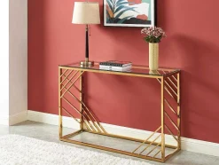 PASCAL MORABITO Sidetable-Sidetable Van Gehard Glas En Roestvrij Staal - Goud - Simato - Van