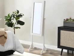 OZAIA Decoratieobject Voor Binnen-Sieradenkastje Met Spiegel Berenice - Mdf En Grenen - 120 X 39 X 30 Cm - Wit