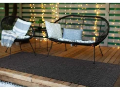 RugsX Tapijt Voor Buiten-Sisal Tapijt, Loper Timo 0000 Buitenshuis Zwart 70X250 Cm