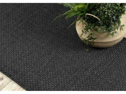 RugsX Tapijt Voor Buiten-Sisal Tapijt, Loper Timo 0000 Buitenshuis Zwart 70X250 Cm