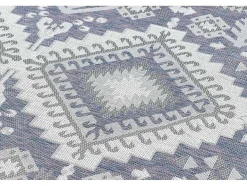 RugsX Klein Tapijt-Sisal Tapijt Sion Azteeks 3007 Plat Te Weven Blauw / Roze / Ecru 140X190 Cm