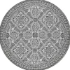 RugsX Tapijt Rond-Sisal Tapijt Sisal Loft 21193 Rond Boho Ivoor/Zilver/Grijskleuring Cercle 120 Cm