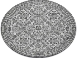 RugsX Tapijt Rond-Sisal Tapijt Sisal Loft 21193 Rond Boho Ivoor/Zilver/Grijskleuring Cercle 120 Cm