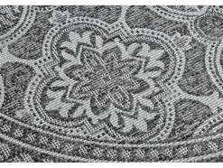 RugsX Tapijt Rond-Sisal Tapijt Sisal Loft 21193 Rond Boho Ivoor/Zilver/Grijskleuring Cercle 120 Cm