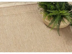 RugsX Tapijt Voor Buiten-Sisal Tapijt Timo 5979 Buitenshuis Kader Donker Beige 180X270 Cm