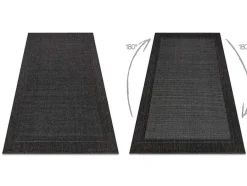 RugsX Tapijt Voor Buiten-Sisal Tapijt Timo 5000 Buitenshuis Kader Zwart 80X150 Cm