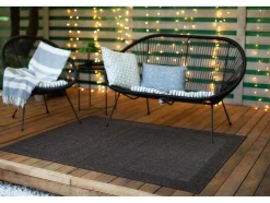 RugsX Tapijt Voor Buiten-Sisal Tapijt Timo 5000 Buitenshuis Kader Zwart 80X150 Cm