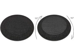 RugsX Tapijt Rond-Sisal Tapijt Timo 5000 Cirkel Buitenshuis Kader Zwart Cercle 120 Cm