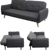 Vente-unique Klik-Klak En Bz Slaapbank-Slaapbank Mcw-J18, Antraciet-Grijs