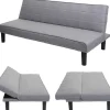 Vente-unique Klik-Klak En Bz Slaapbank-Slaapbank Mcw-J17, Grijs