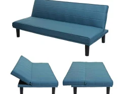 Vente-unique Klik-Klak En Bz Slaapbank-Slaapbank Mcw-J17, Turquoise-Blauw