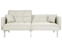 Vente-unique Klik-Klak En Bz Slaapbank-Slaapbank Mcw-K65, Stof/Textiel Creme-Beige