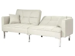 Vente-unique Klik-Klak En Bz Slaapbank-Slaapbank Mcw-K65, Stof/Textiel Creme-Beige