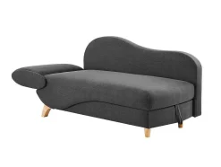 Vente-unique Chaise Longue-Slaapbank Van Antraciete Stof Met Opbergruimte - Hoek Rechts - Penelope