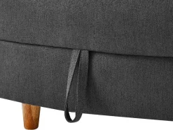 Vente-unique Chaise Longue-Slaapbank Van Antraciete Stof Met Opbergruimte - Hoek Links - Penelope