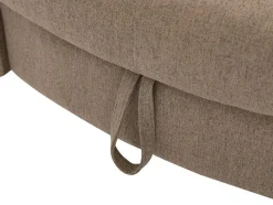 Vente-unique Chaise Longue-Slaapbank Van Bruine Stof Met Opbergruimte - Hoek Links - Penelope